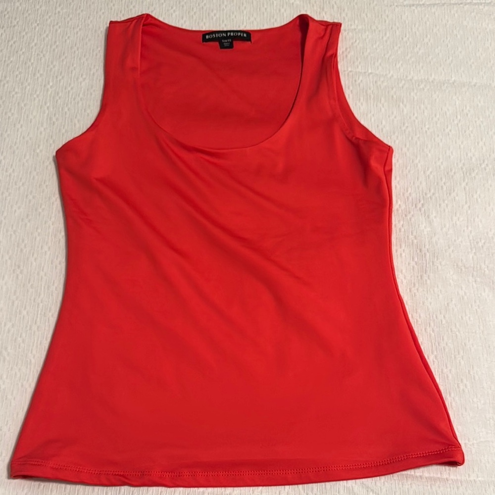 Boston Proper Red Scoop Neck Tank Top
